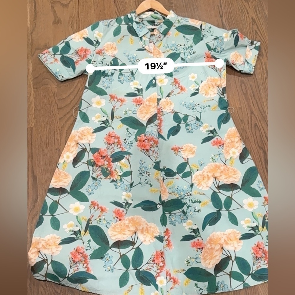 POETRY flower PRINTED DRESS EcoVero™ viscose & linen size 16 coquette boho - Picture 6 of 9